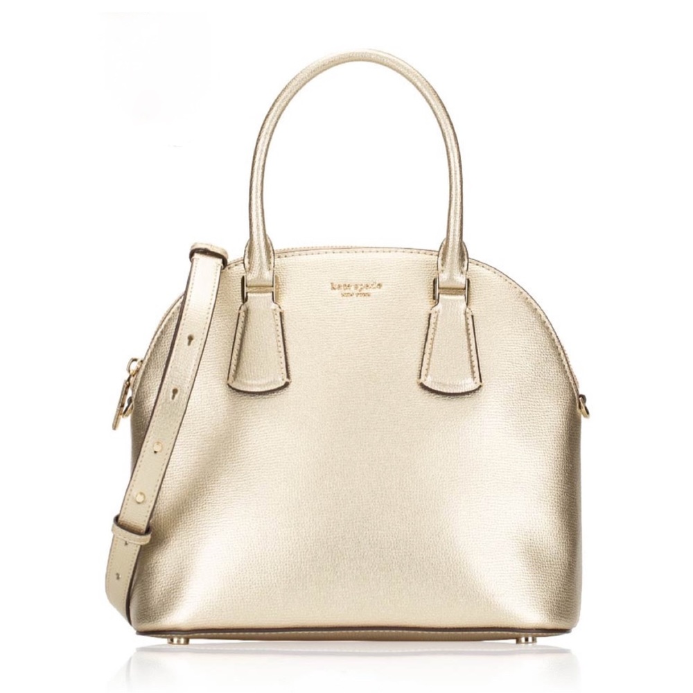 Kate Spade Sylvia Large Dome Satchel in Pale Gold